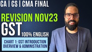 Chart 1 GST Introduction Overview amp Administration IDT Revision Nov23 100 EnglishCA CS CMA Final [upl. by Gnolb346]