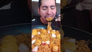 Noodle and chicken asmr mukbang noodles mukbang shorts [upl. by Kalikow]