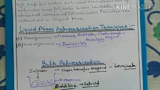 Bulk Polymerisation Techniques of polymerisation [upl. by Luhe582]