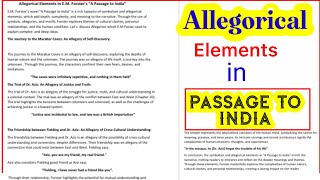 Allegorical elements in passage to India by EM Forster novel assignment for 20 marks [upl. by Bonnibelle465]