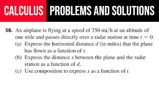 58 An airplane is flying at a speed of 350 mih at an altitude of one mile and passes directly over [upl. by Divadnahtanoj]