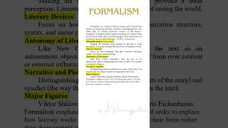 Formalism CONTEMPORARY LITERARY CRITICISM Instant Essay for examARsummaryguidance trending Viral [upl. by Eiclek]