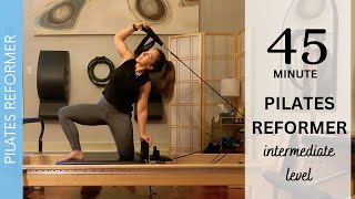 FULL BODY PILATES REFORMER  45 Min  Intermediate Level  Prop Ball [upl. by Bennett]