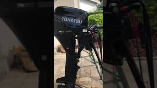 Running Tohatsu 98 HP 4Stroke Outboard [upl. by Adnic]