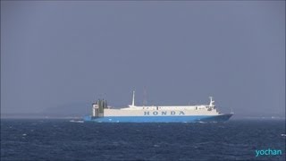 Vehicles Carrier Roro ship ASAKA 2 MMSI 431601394 Transport of Honda cars ホンダ車の自動車運搬船 [upl. by Hsitirb]