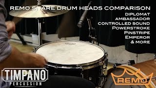 ULTIMATE Remo Snare Drum Heads Comparison  Timpano Percussion [upl. by Antonius]