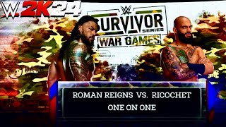 ROMAN REIGNS VS RICOCHET WWE 2K24 Simulation Match [upl. by Schonthal]