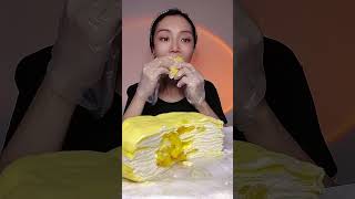 Asmr melted crepe cake [upl. by Dnalyk]