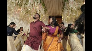 Awesome Wedding Dance Performance  Devika Sachin  Kerala Wedding Eve  By Bride Groom and Cousins [upl. by Cobbie]