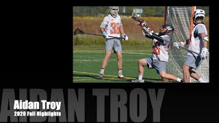 Aidan Troy 2023 Lacrosse BBL Elite Fall Highlights 2020 [upl. by Narf477]