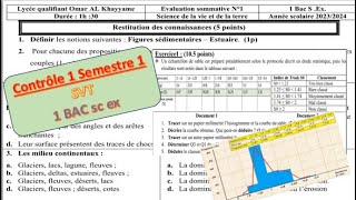 Contrôle 1 Semestre 1 SVT 1 Bac sc ex BIOF [upl. by Olegnalehcim]