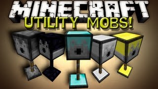 Minecraft Mods  UTILITY MOBS TURRETS [upl. by Yahiya]