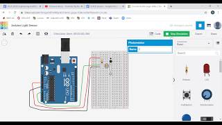 TinkerCAD Part 3 Reading a Light Sensor PhotoResistor with Arduino [upl. by Caldwell]