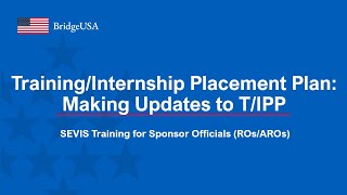 TrainingInternship Placement Plan Making Updates to TIPP [upl. by Notaek]