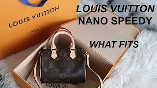 LOUIS VUITTON NANO SPEEDY  WHAT FITS [upl. by Mayap]