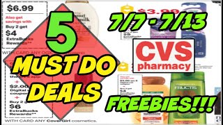 5 CVS MUST DO DEALS 77  713  FREEBIES amp MoneyMakers [upl. by Nosnah752]