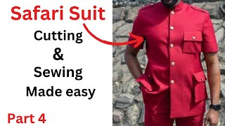 Safari Suit Cutting and Sewing Made Easy Part 4 [upl. by Buller]