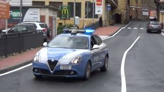 Autopattuglia Alfa Romeo Giulietta Polizia di Stato  Questura di Imperia in sirena [upl. by Sibylle789]