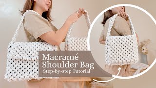 DIY Macrame Shoulder Bag  Stepbystep Tutorial for Beginners [upl. by Edge27]