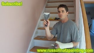 DIY Refinish amp Paint Hardwood Stairs that were Carpeted Stained Varnished Part 3 [upl. by Haissi34]