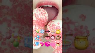 ASMR PINK EMOJI FOOD 분홍색 이모지 먹방 sped up [upl. by Anitsihc967]