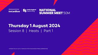 GoCardless Swim England National Summer Meet 2024 50m  Session 8  Heats  Part 1  0830 [upl. by Nnednarb658]