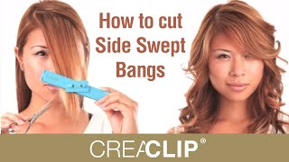 How to Cut Side Swept Bangs  Trim your Fringe [upl. by Nospmoht]