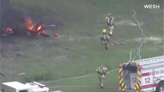 Small Plane Crashes Burns in Florida [upl. by Haeluj547]