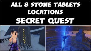 Ancient carvings Genshin impact All stone tablets Locations\Secret puzzle 4 star weapon Blueprint [upl. by Einapets]