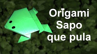 Como fazer Origami de Sapo que Pula [upl. by Derdlim355]