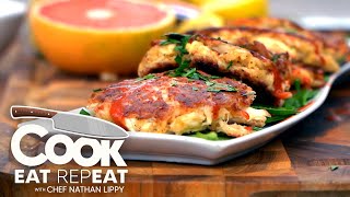 The Best Crab Cake Recipe on the Griddle  Cook Eat Repeat  Blackstone Griddle [upl. by Aneala]