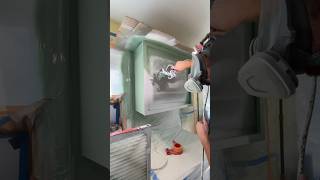 Sanding and painting kitchen cabinets painting process shorts [upl. by Klemm579]