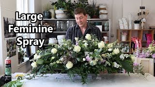 How To Make A Large Spring Double Ended Spray Using Feminine Flowers [upl. by Ithaman]