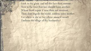 Shakespeare sonnets LiteraturePoetry Sonnet 3 Look in thy glass and tell the face thou viewest [upl. by Swarts]