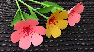 Making Paper Flower for Decoration  How to Make Easy Paper Flowers  DIY Paper Craft Tutorial [upl. by Annawot]