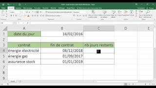 Excel  3 Avancé  Cours Fonction Date AUJOURDHUI [upl. by Kuth]