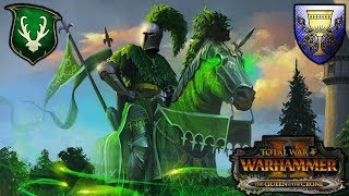 THE GREEN KNIGHT and the KING IN THE WOODS  Wood Elves vs Bretonnia  Total War Warhammer 2 [upl. by Anisirhc609]