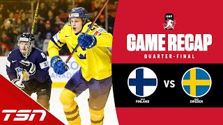 Finland vs Sweden  2023 World Juniors Highlights [upl. by Llerdnek]