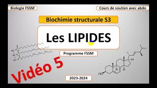 Biochimie structurale  partie lipide Estérification Saponification Salification Vidéo 5 [upl. by Elagiba]