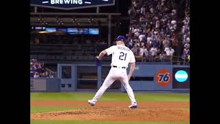 Walker Buehler Pitching Mechanics First Base Line View [upl. by Boleyn]