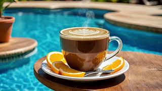 Morning Coffee by the Pool  Background Ambience  Hour Long Jazz Music ☕️ [upl. by Votaw]