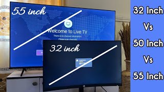 How Big is 55 Inch TV Size Comparing 32 50 and 55 Inch TV Screen Sizes [upl. by Eiramaneet]