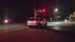 Nighttime Kansas City Southern leads S59022 through Aberdeen MD [upl. by Helsie565]