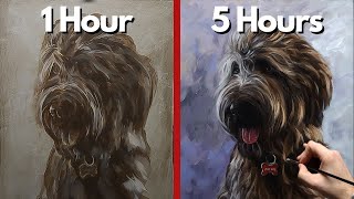 Realistic Pet Portrait in 5 Hours  Oil Painting Time lapse [upl. by Stover854]