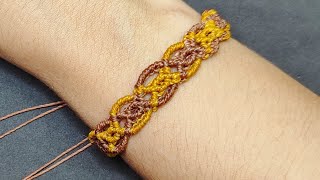 Pulseira Macramê Duas Cores Tutorial Fácil e Passo a Passo [upl. by Gemma]