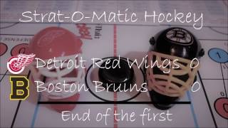 StratOMatic Hockey Boston Bruins vs Detroit Red Wings period 2 [upl. by Hsakiv]