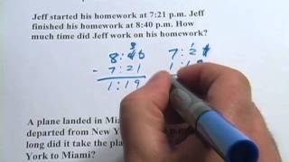 Basic Math More Elapsed Time Problems [upl. by Ecirtnas]