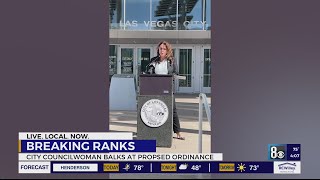 A Las Vegas City Councilwoman is breaking ranks with the city manager and the rest of the council [upl. by Nwahsear]