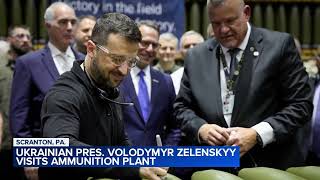 Ukrainian President Volodymyr Zelenskyy visits ammunition plant in Scranton Pennsylvania [upl. by Noram989]