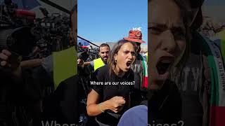 Protester at the EgyptPalestine border confronts CNN international correspondent Clarissa Ward [upl. by Iniretake]